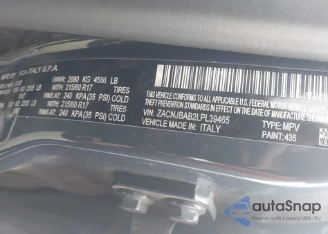 2020 Jeep Renegade Sport 4X4 из США, поврежденный, VIN ZACNJBAB2LPL39465